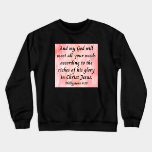 Bible Verse Philippians 4:19 Crewneck Sweatshirt